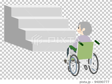 Wheelchair, elderly, stairs, trouble Wheelchair, elderly, stairs, trouble 94890777