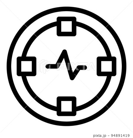 Pulse watch icon. Outline pulse watch vector icon for web design isolated on white background Pulse watch icon. Outline pulse watch vector icon for web design isolated on white background 94891419