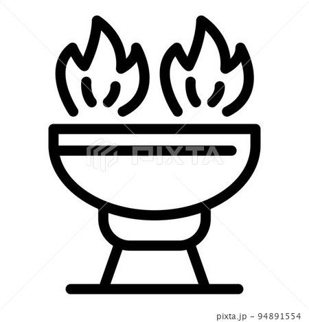 Fire brazier icon. Outline fire brazier vector icon for web design isolated on white background 94891554