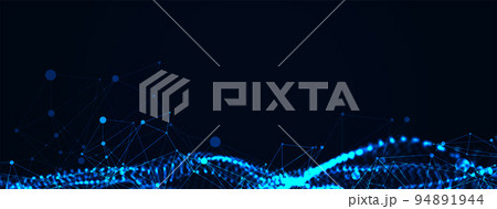 Abstract vector background. Particles dynamic flow with plexus effect. Abstract vector background. Particles dynamic flow with plexus effect. 94891944