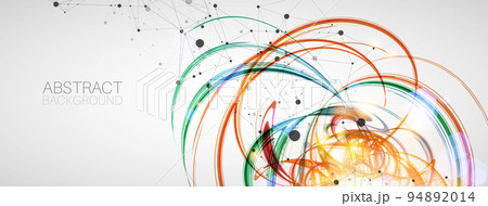 Abstract swirling colored background for design works. Futuristic geometric composition. 94892014