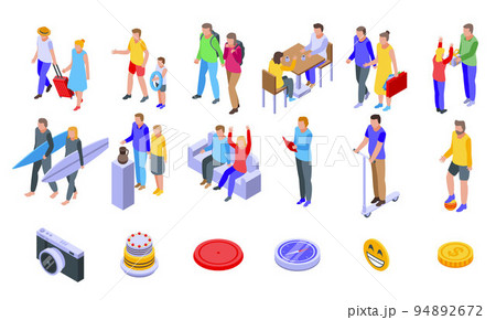 Family holidays icons set. Isometric set of family holidays vector icons for web design isolated on white background Family holidays icons set. Isometric set of family holidays vector icons for web design isolated on white background 94892672