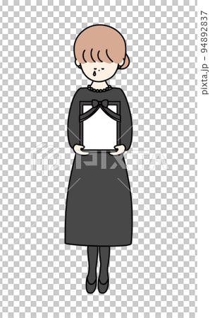 遺影を持って泣いている喪服のお姉さん 遺影を持って泣いている喪服のお姉さん 94892837