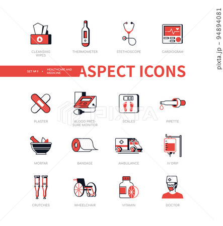 Healthcare - modern line design style icon set 94894081