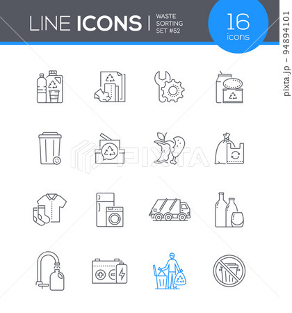 Waste sorting - modern line design style icon set Waste sorting - modern line design style icon set 94894101