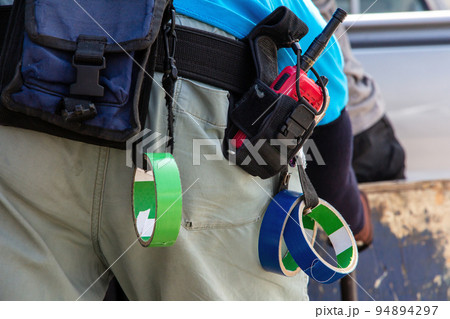 male with Walkie talkie male with Walkie talkie 94894297