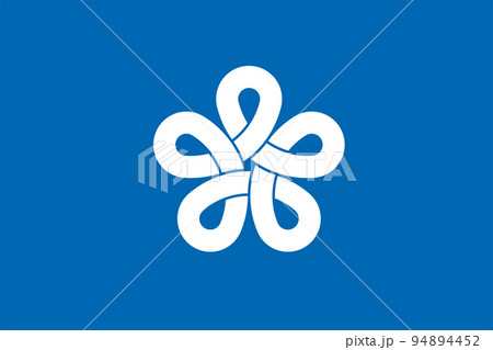 Flag of Fukuoka Prefecture (Japan) vector, blossom of a Japanese plum
