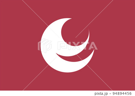 Flag of Hiroshima Prefecture (Japan) vector, white and burgundy