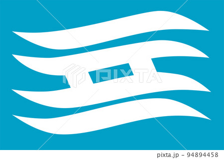 Flag of Hyogo Prefecture (Japan) vector, white and blue