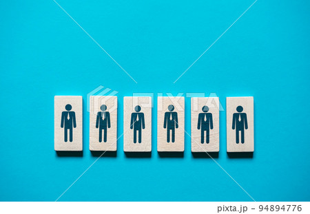 Figurines of company employees. Assemble an effective departmental team. Hiring, recruiting. Leadership, management skills and discipline. Human resources. Teamwork. Organization of employees. Figurines of company employees. Assemble an effective departmental team. Hiring, recruiting. Leadership, management skills and discipline. Human resources. Teamwork. Organization of employees. 94894776