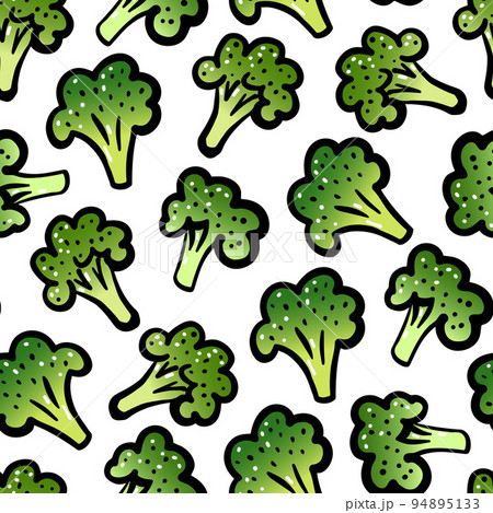 Seamless Cartoon fresh broccoli pattern 94895133