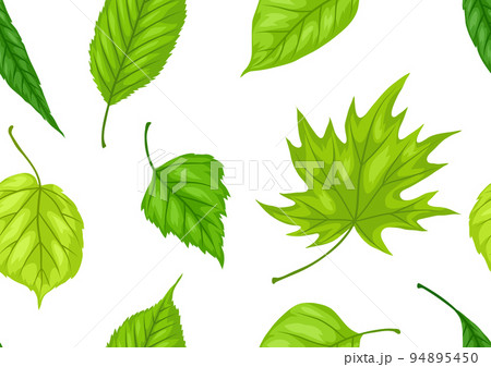 Seamless pattern with spring leaves. Beautiful decorative foliage. Seamless pattern with spring leaves. Beautiful decorative foliage. 94895450