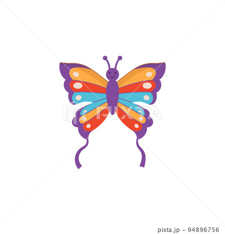 Flying kite in the shape of butterfly flat style, vector illustration Flying kite in the shape of butterfly flat style, vector illustration 94896756
