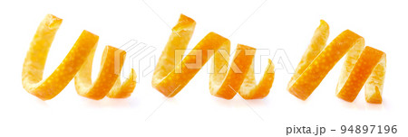 Orange peel on white background 94897196