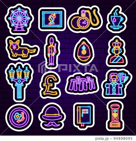 Great Britain England Neon Stickers Great Britain England Neon Stickers 94898095
