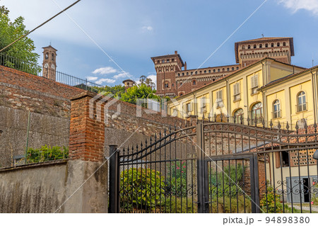 View of Castello Cereseto in Piedmont in the evening 94898380