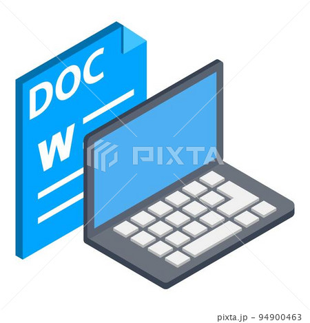 Doc file icon. Isometric illustration of doc file vector icon for web Doc file icon. Isometric illustration of doc file vector icon for web 94900463