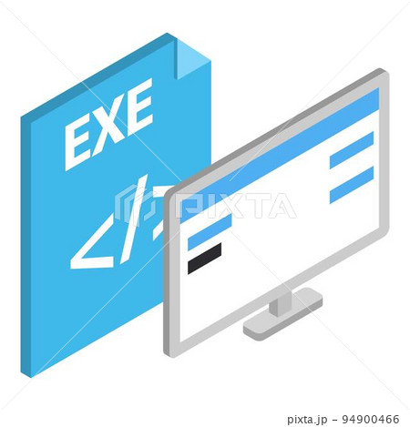 Exe file icon. Isometric illustration of exe file vector icon for web 94900466