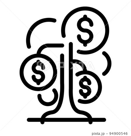 Tree credit money icon. Outline tree credit money vector icon for web design isolated on white background 94900546