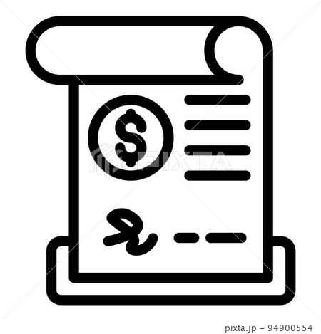 Credit paper bill icon. Outline credit paper bill vector icon for web design isolated on white background 94900554