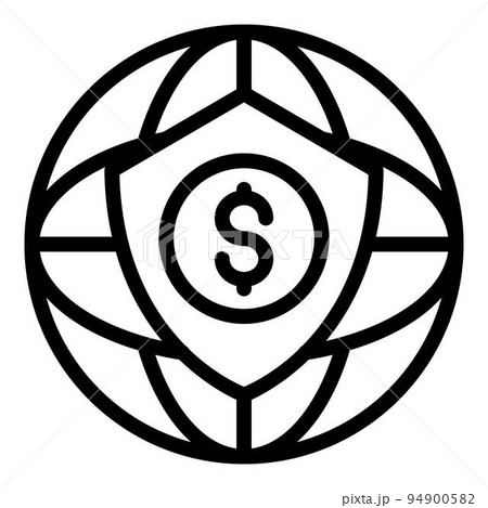 Secured credit union icon. Outline secured credit union vector icon for web design isolated on white background 94900582