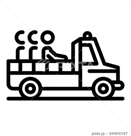 Illegal immigrants pickup icon. Outline illegal immigrants pickup vector icon for web design isolated on white background 94900597