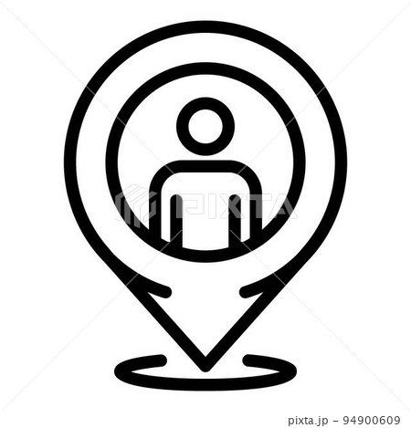 Illegal immigrants gps pin icon. Outline illegal immigrants gps pin vector icon for web design isolated on white background Illegal immigrants gps pin icon. Outline illegal immigrants gps pin vector icon for web design isolated on white background 94900609