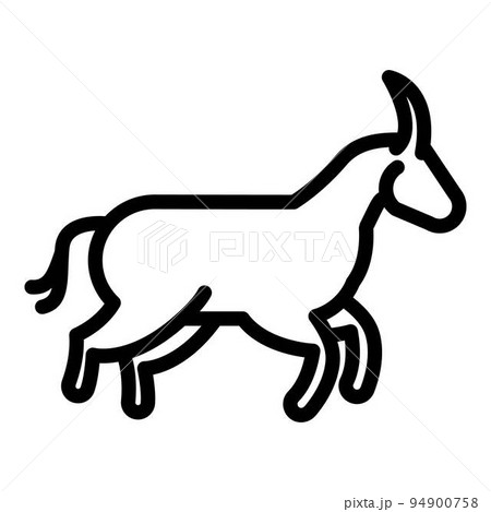 Running wildebeest icon. Outline running wildebeest vector icon for web design isolated on white background Running wildebeest icon. Outline running wildebeest vector icon for web design isolated on white background 94900758
