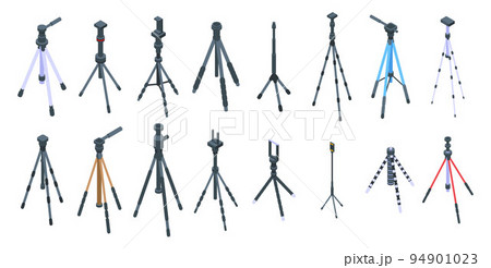 Tripod icons set. Isometric set of tripod vector icons for web design isolated on white background 94901023
