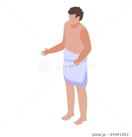 Boy sauna towel icon. Isometric of boy sauna towel vector icon for web design isolated on white background 94901062