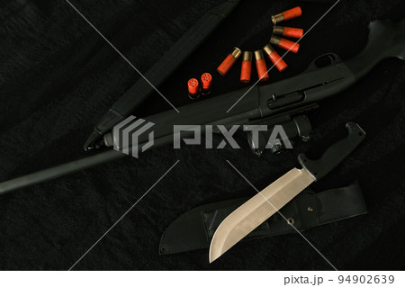 Weapon on black cloth 94902639
