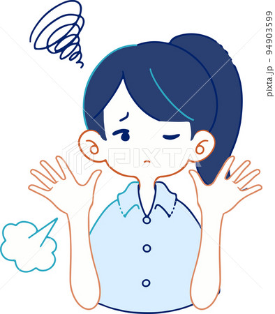 お手上げ状態の人物のベクターイラストレーション お手上げ状態の人物のベクターイラストレーション 94903599