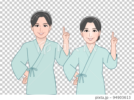 An elderly couple wearing Japanese clothes 94903613