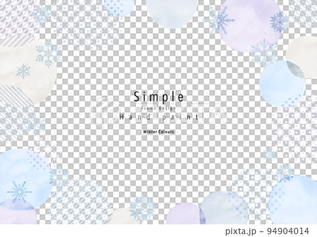 Winter color hand-painted watercolor frame 94904014