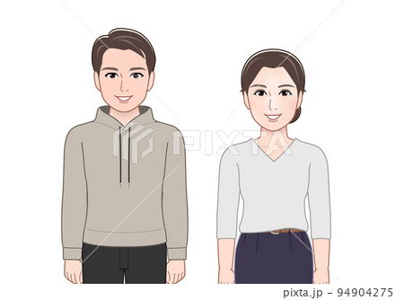 おしゃれな服装をした男女 94904275