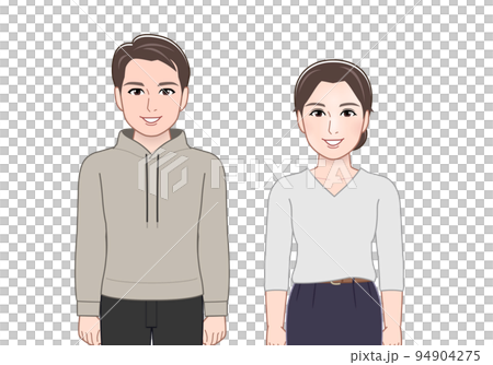 おしゃれな服装をした男女 94904275