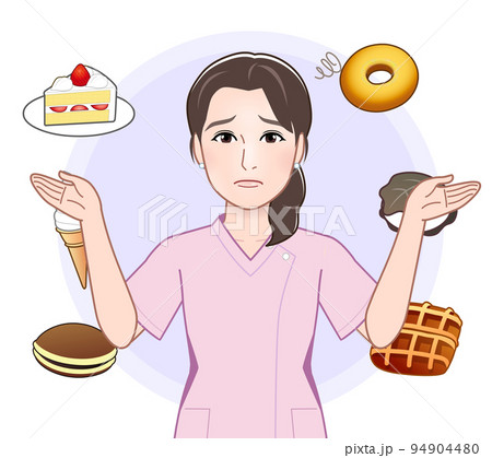 若い女性とスイーツ 94904480