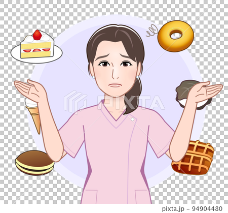 若い女性とスイーツ 94904480