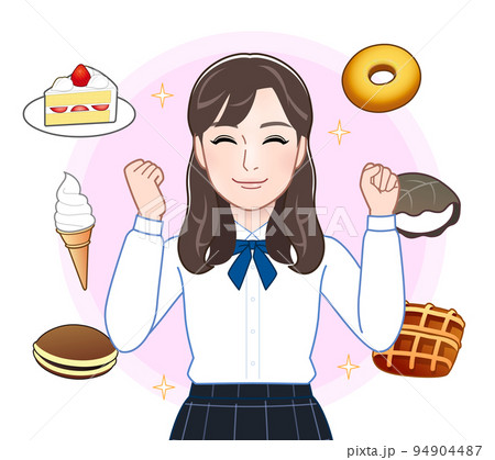 若い女性とスイーツ 94904487