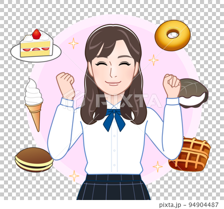 若い女性とスイーツ 94904487