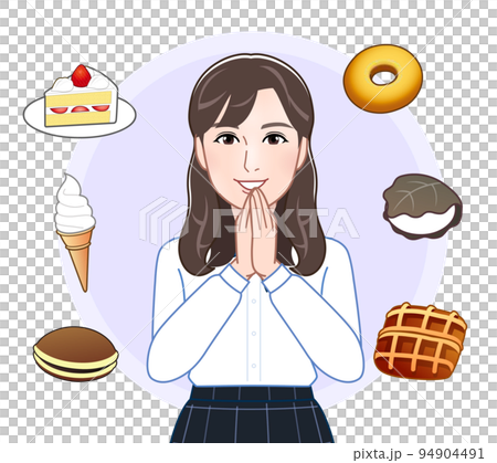 young woman and sweets young woman and sweets 94904491