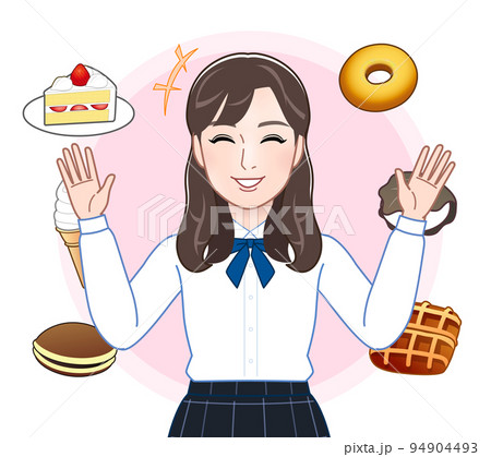 若い女性とスイーツ 94904493