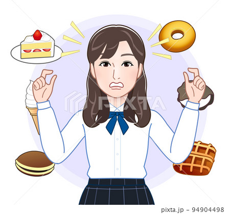 若い女性とスイーツ 94904498
