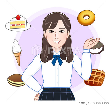 若い女性とスイーツ 94904499