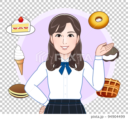 若い女性とスイーツ 94904499