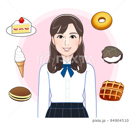若い女性とスイーツ 94904510