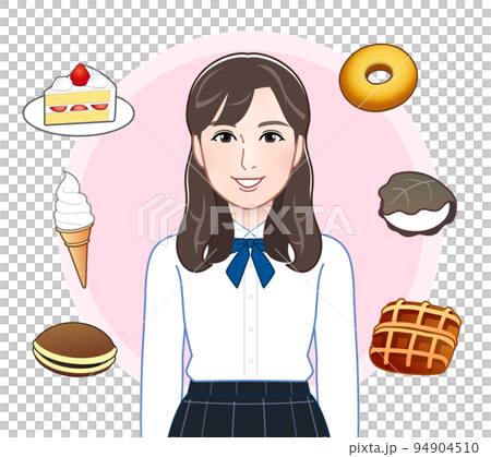 若い女性とスイーツ 94904510