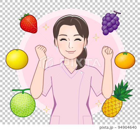 フルーツと若い女性 フルーツと若い女性 94904640