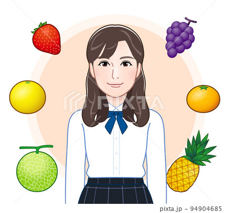 フルーツと若い女性 フルーツと若い女性 94904685
