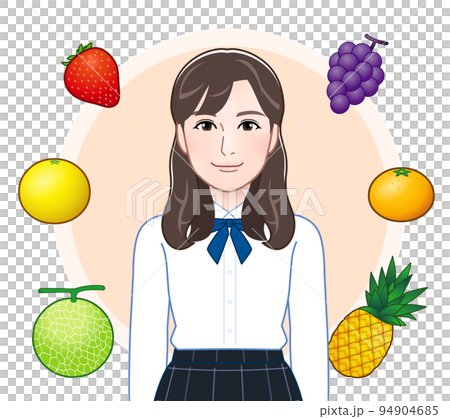 フルーツと若い女性 フルーツと若い女性 94904685